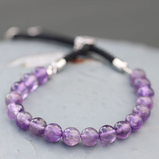 Pulseira de Ametista Ajustável