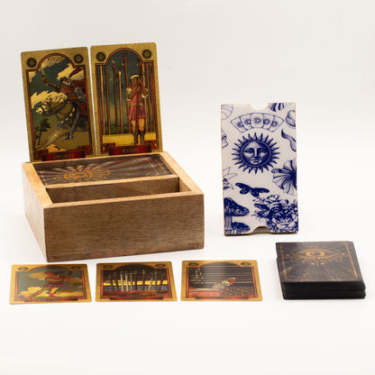 Caixa de Tarot de Duas Secções com Suporte para Cartas