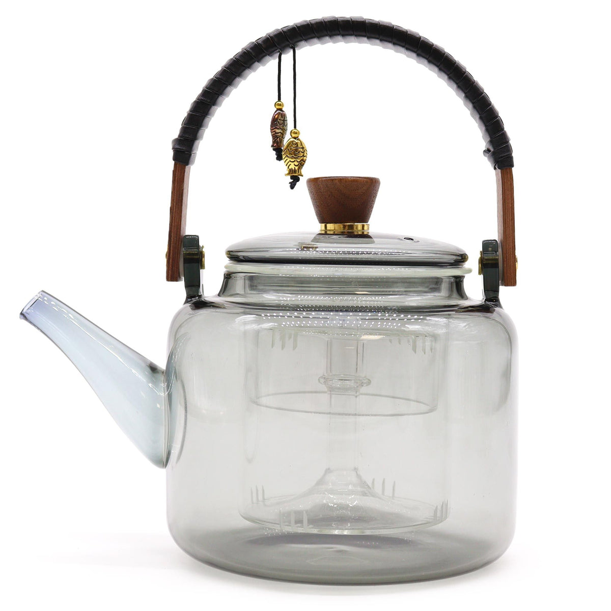 Bule de Vidro com Infusor e Sistema de Vapor Carvão, 1 L