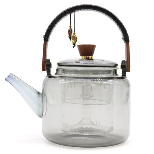 Bule de Vidro com Infusor e Sistema de Vapor Carvão, 1 L