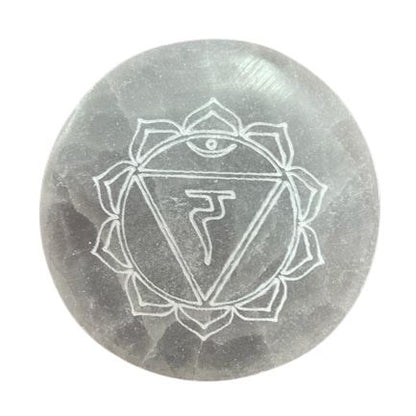 Conjunto de 7 Placas de Carga de Selenite - Chakra