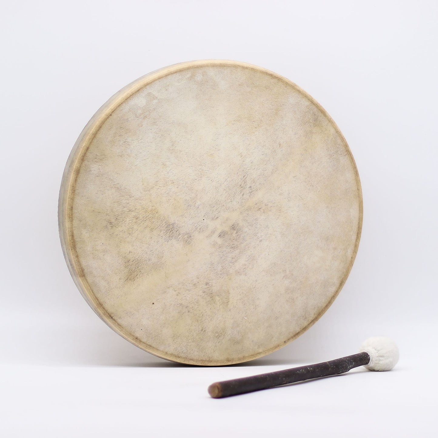 Tambor Xamânico Espírito do Lobo e Baqueta - Afinável - 40 cm