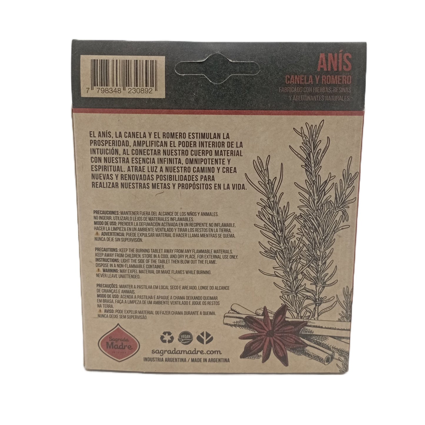 Pastilhas de Incenso em Resina X4 - Anis, Canela e Alecrim