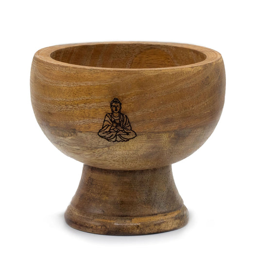 Porta-Incenso Taça Ritual em Mango Wood - Buda