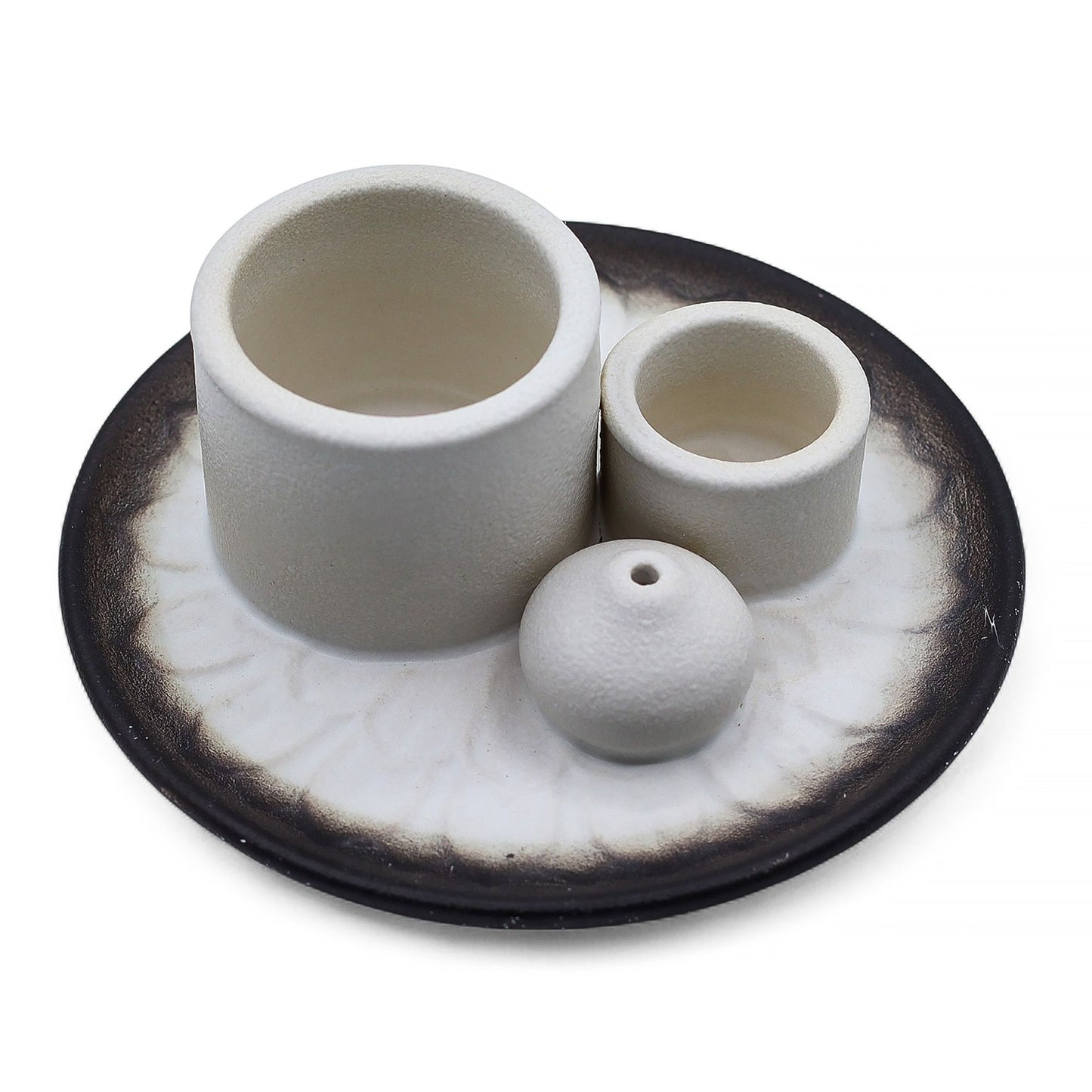 Suporte Cerâmico para Palo Santo e Incenso - Mandala - Branco