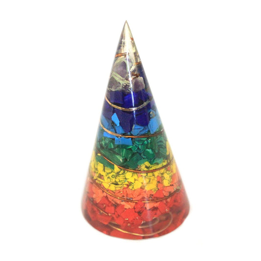 Cone de Orgonite 80 mm com Cristais