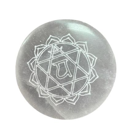 Conjunto de 7 Placas de Carga de Selenite - Chakra