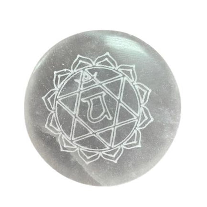 Conjunto de 7 Placas de Carga de Selenite - Chakra