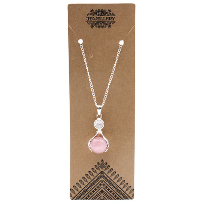 Colar Mãos Curativas de Quartzo Rosa