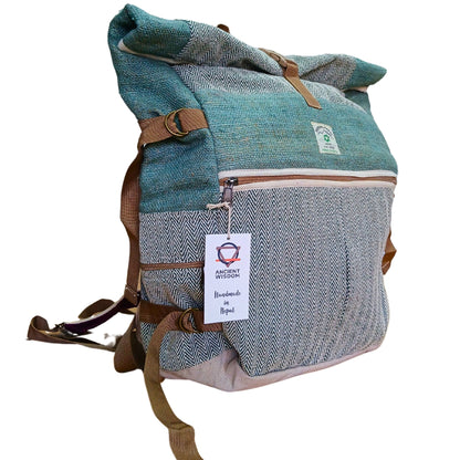 Mochila Enrolável de Trekking em Cânhamo - Sálvia