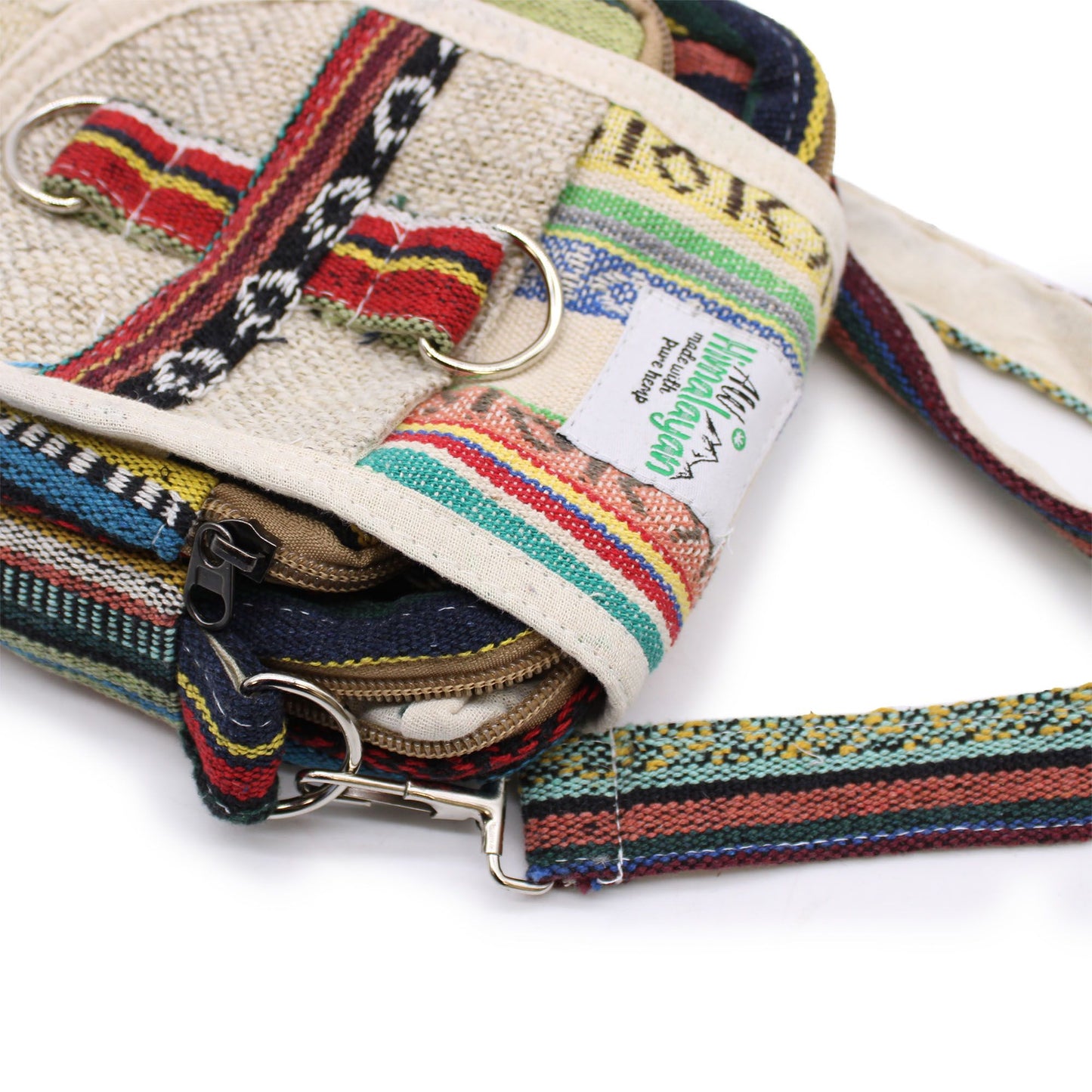 Bolsa Body-Cross de Cânhamo Natural e Jhari