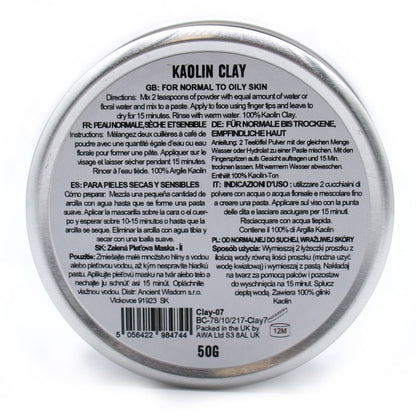 Argila de Caulino para Máscara Facial 50g
