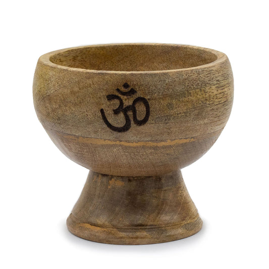Porta-Incenso Taça Ritual em Mango Wood - Om