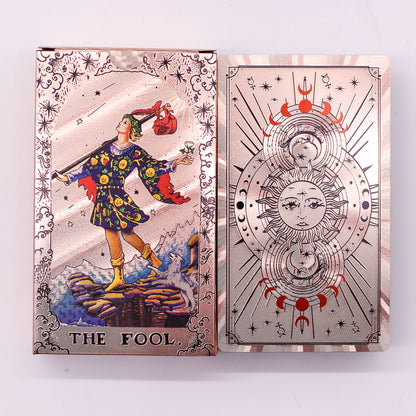 Cartas de Tarot com Foil em Ouro Rosé - Fase Lunar