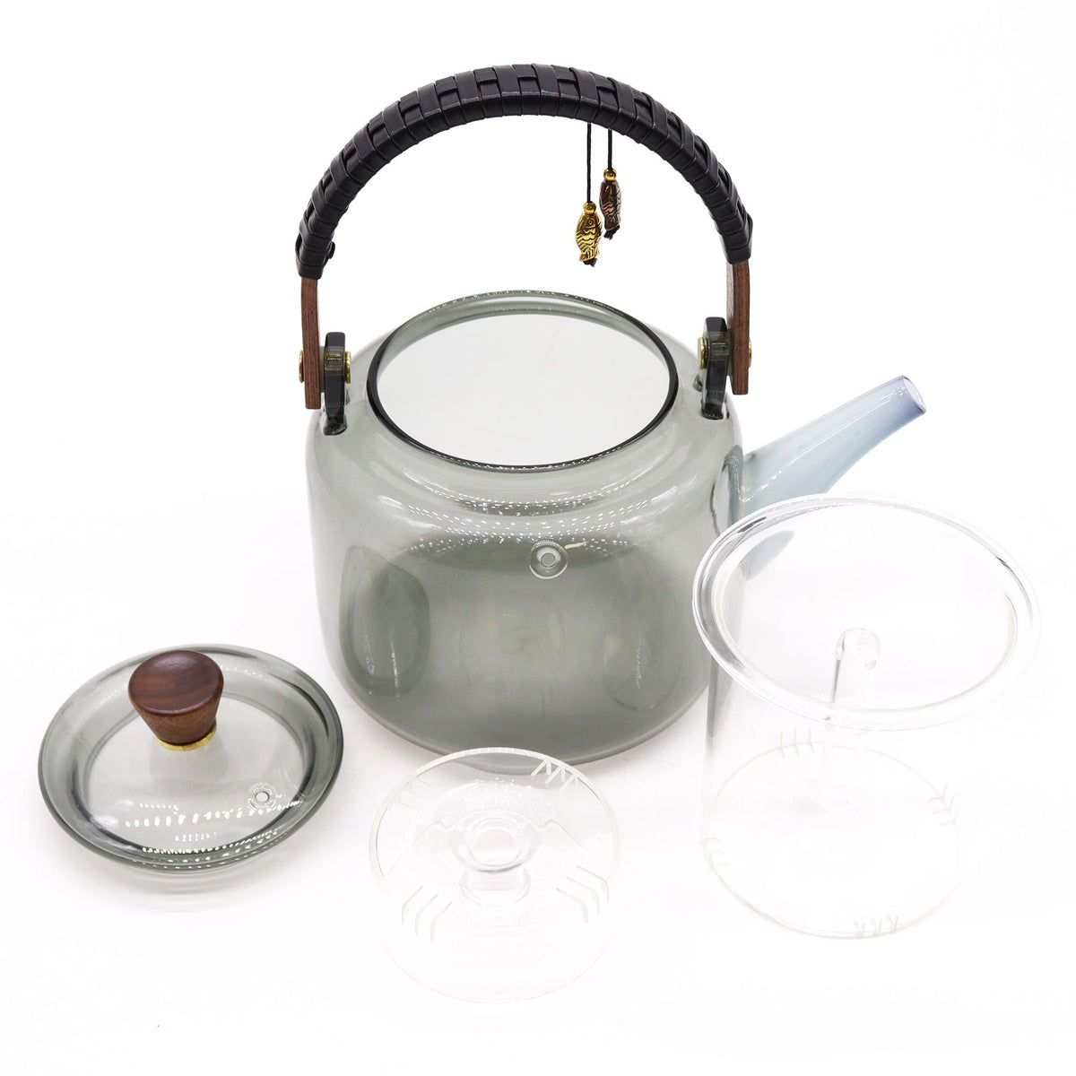 Bule de Vidro com Infusor e Sistema de Vapor Carvão, 1 L