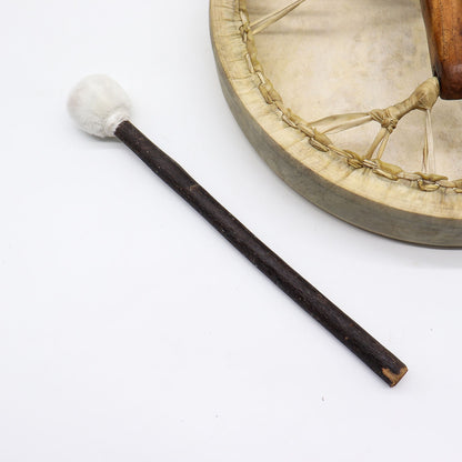 Tambor Xamânico Espírito do Lobo e Baqueta - Afinável - 40 cm