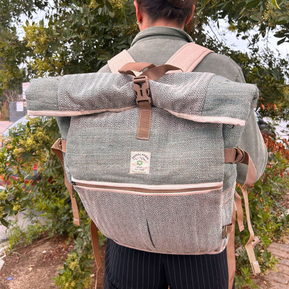 Mochila Enrolável de Trekking em Cânhamo - Sálvia