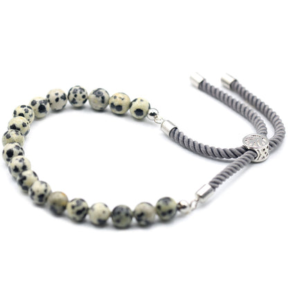 Pulseira de Jaspe Dálmata Ajustável