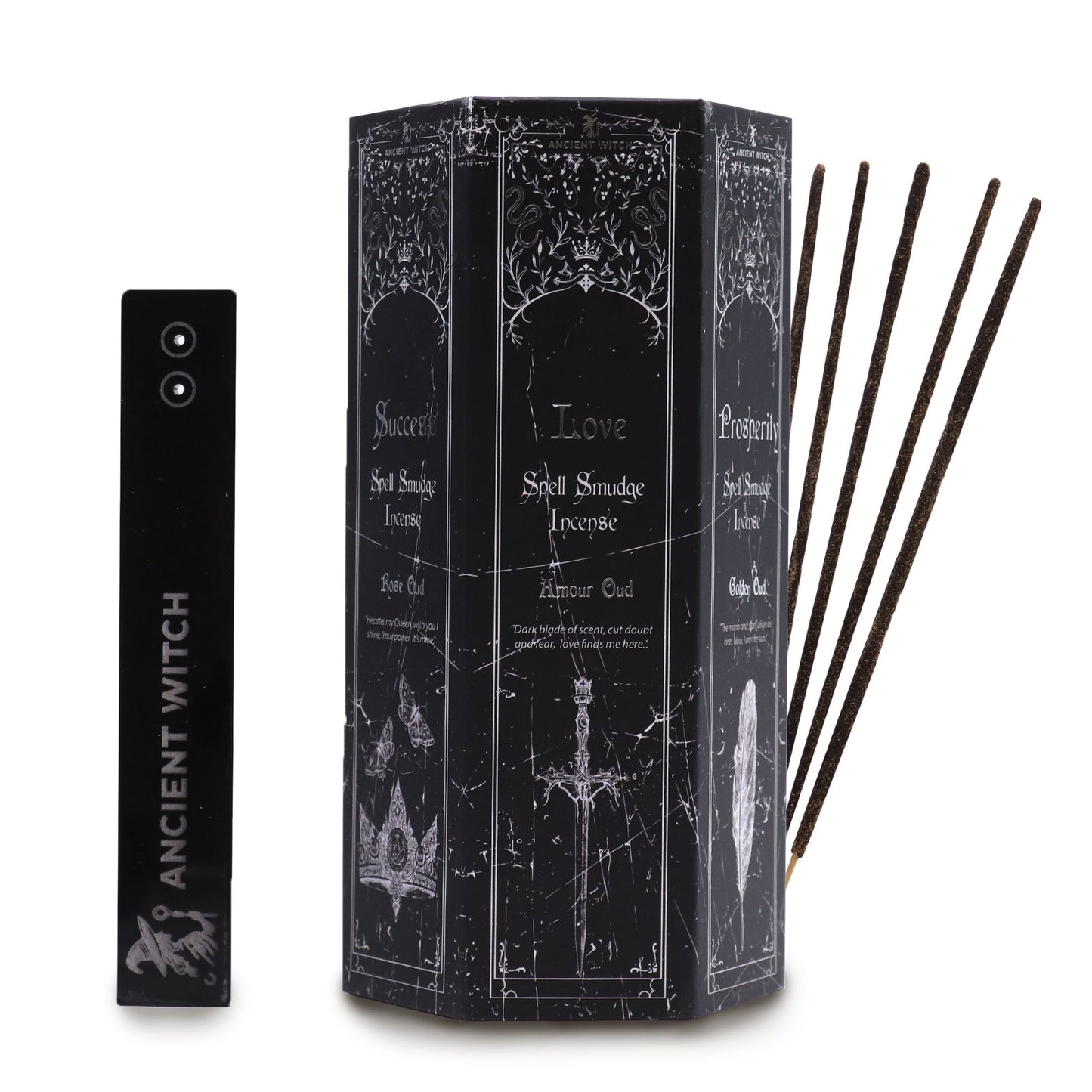 Conjunto Completo de Rituais de Bruxa Antiga | 5 Incensos com Pêndulos