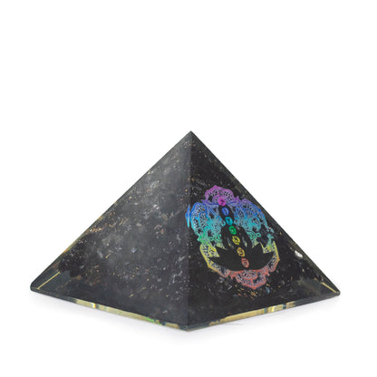 Pirâmide de Orgonite Buda e Chakras 5,5 x 4,5 cm