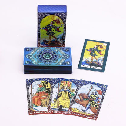 Conjunto de Cartas de Tarot com Foil Azul - Mandala - com folheto