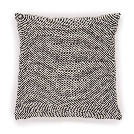 Capa de Almofada Boho 40x40 cm — Chevron Cinzento