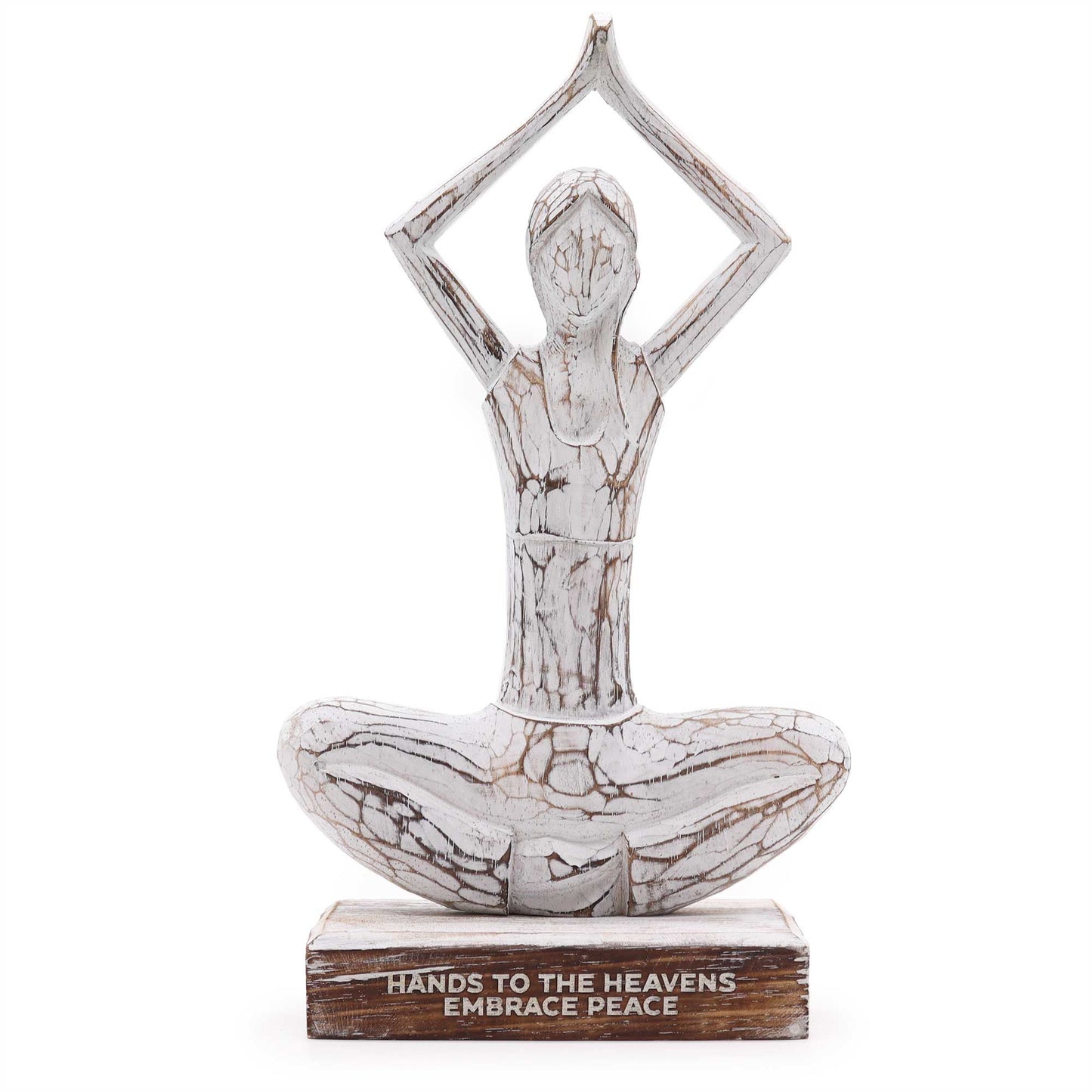 Figura de Yoga em Madeira - Mãos ao Céu