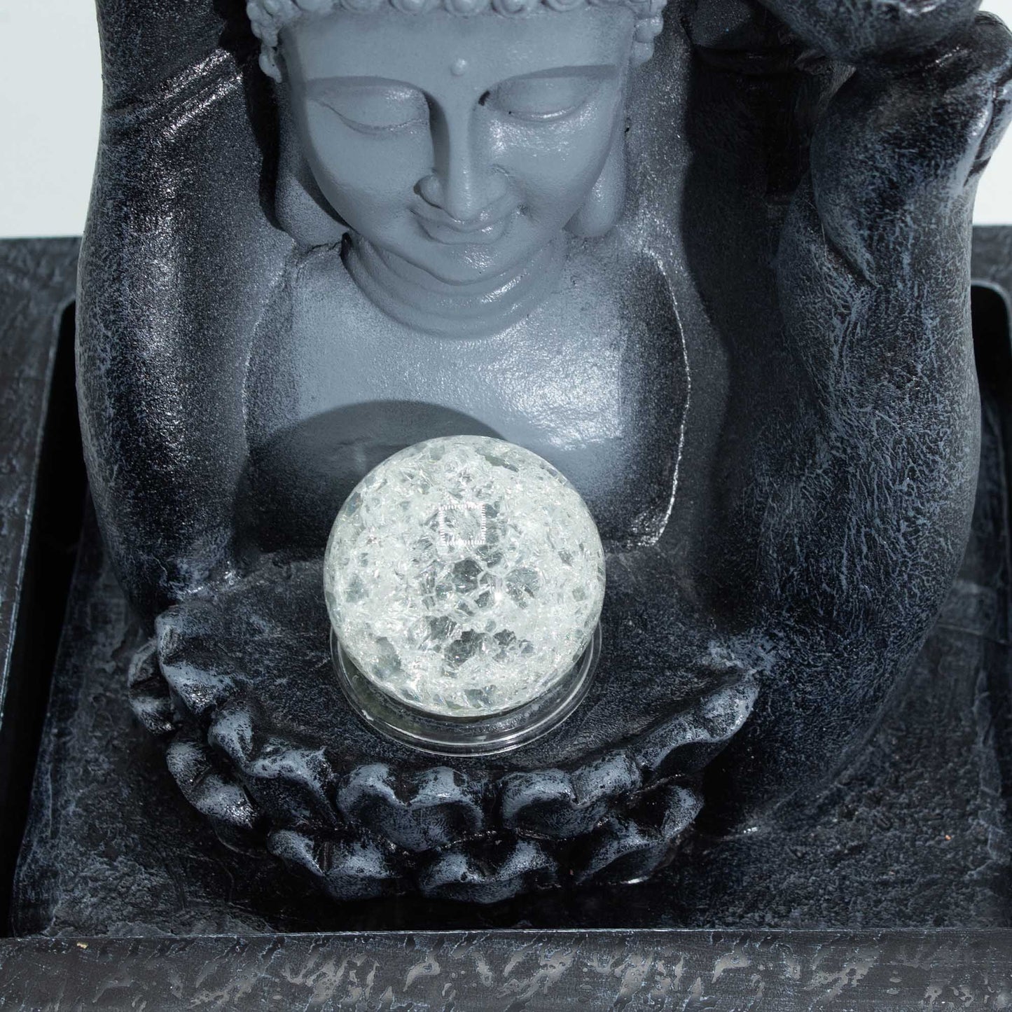 Fonte de Água de Mesa com Mão e Cabeça de Buda (20x25x35 cm)
