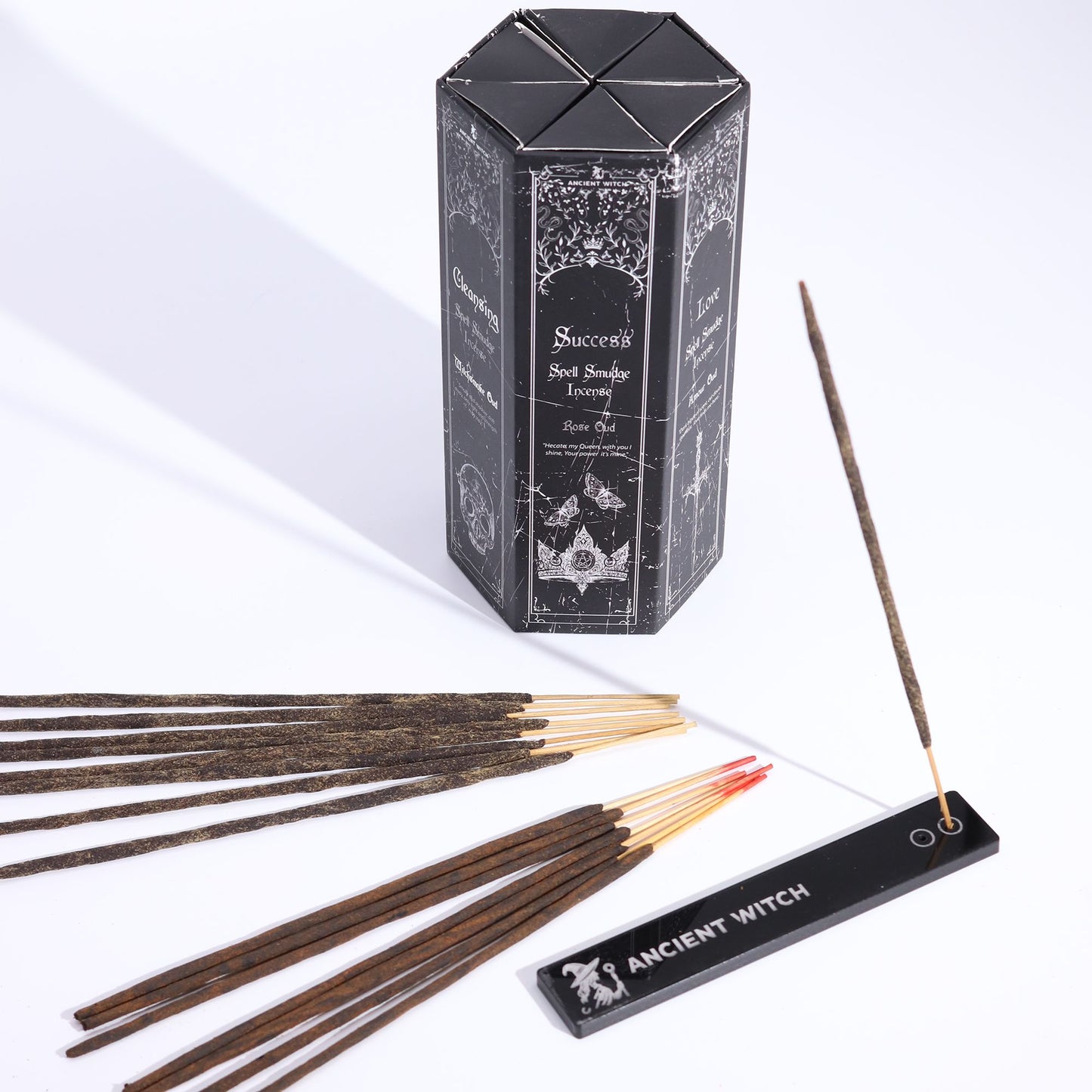 Conjunto Completo de Rituais de Bruxa Antiga | 5 Incensos com Pêndulos