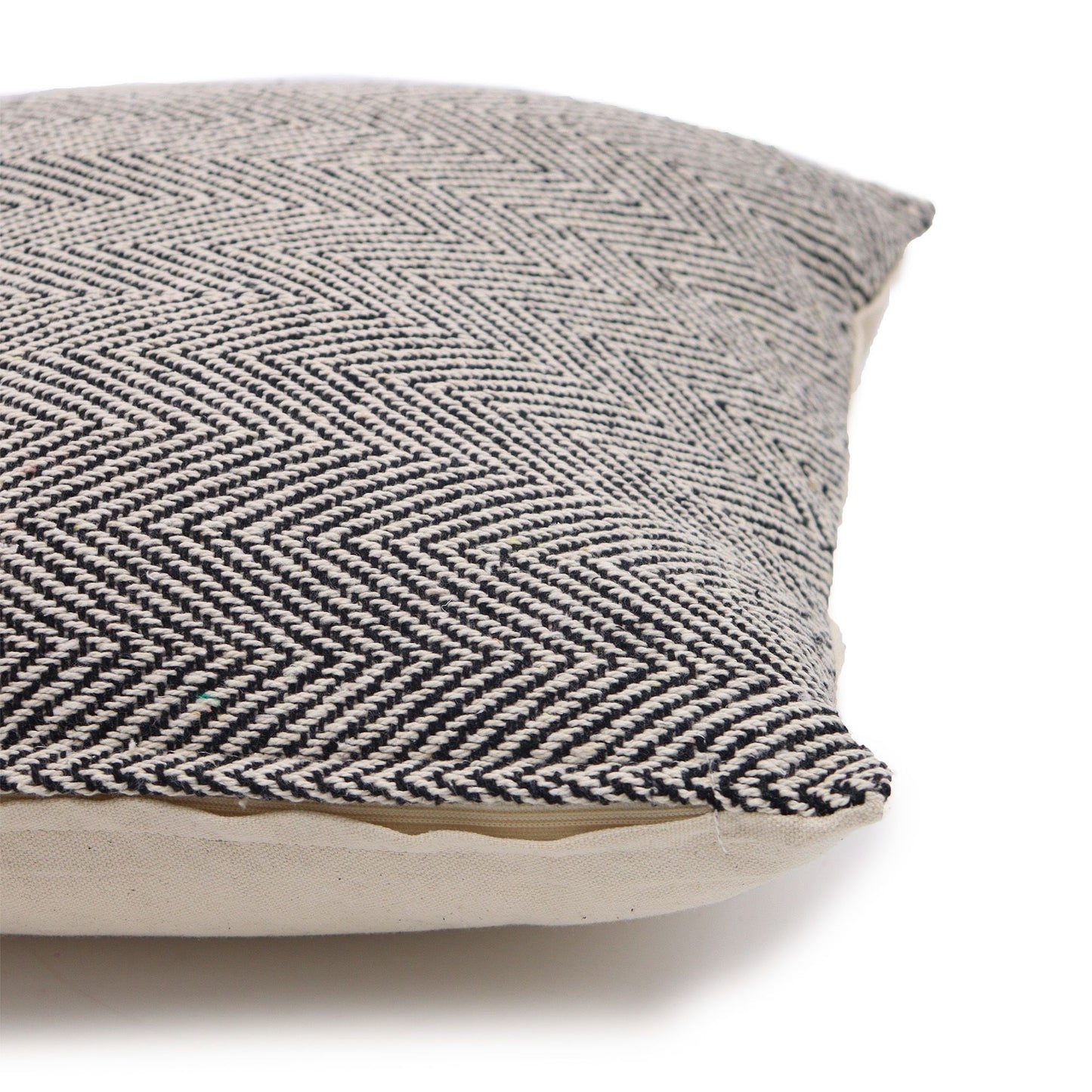 Capa de Almofada Boho 40x40 cm — Chevron Cinzento