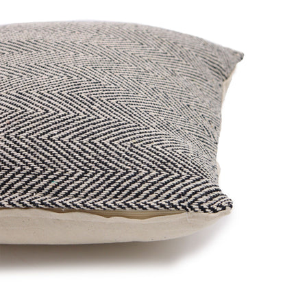 Capa de Almofada Boho 40x40 cm — Chevron Cinzento