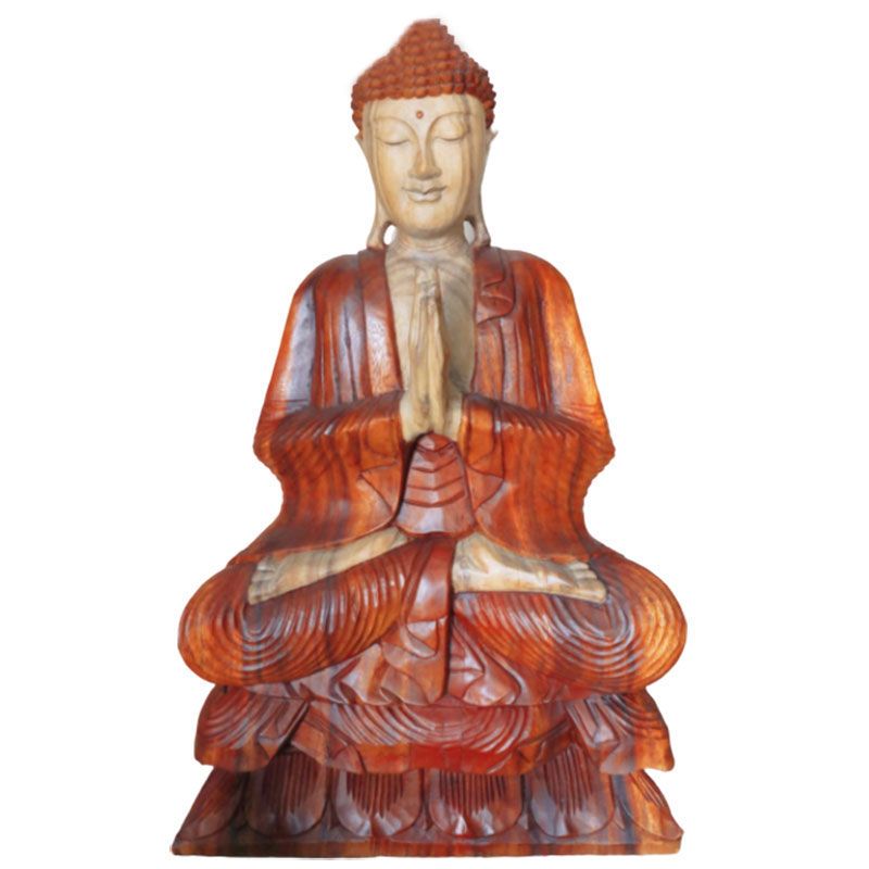 Estátua de Buda Esculpida à Mão - 80cm Boas-vindas