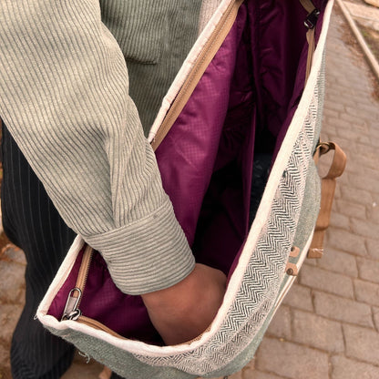 Mochila Enrolável de Trekking em Cânhamo - Sálvia