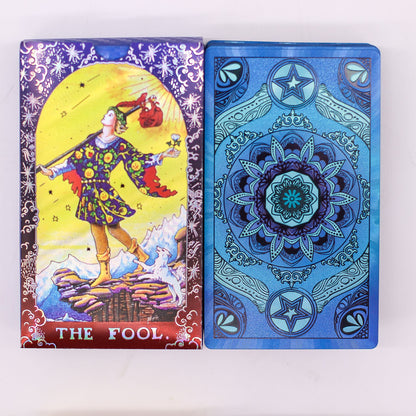 Conjunto de Cartas de Tarot com Foil Azul - Mandala - com folheto