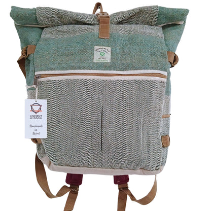 Mochila Enrolável de Trekking em Cânhamo - Sálvia