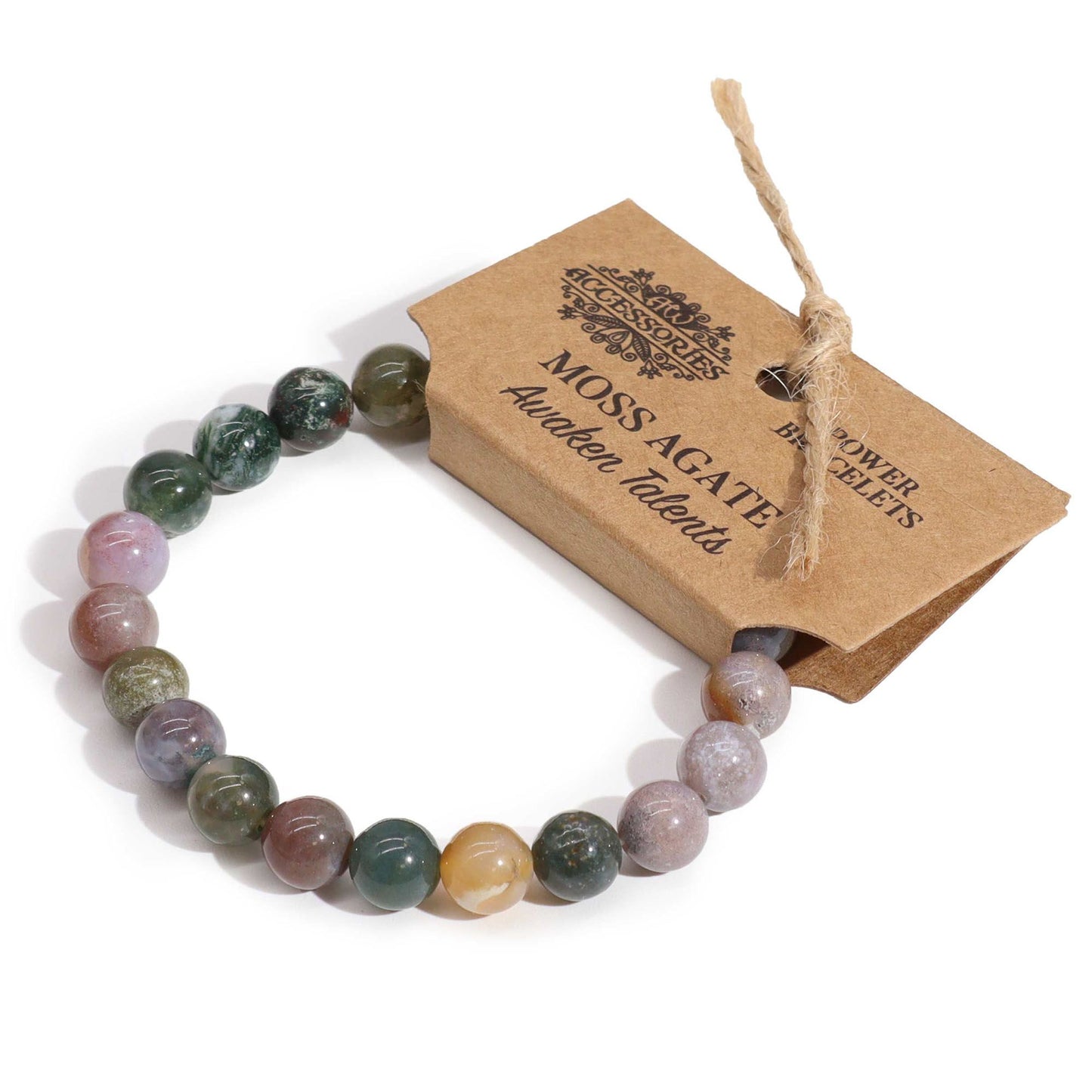 Pulseira Energética de Ágata Musgosa