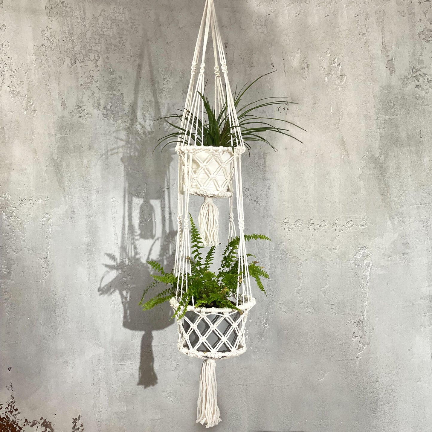 Suporte de Vaso em Macramé - Duplo