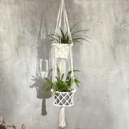 Suporte de Vaso em Macramé - Duplo