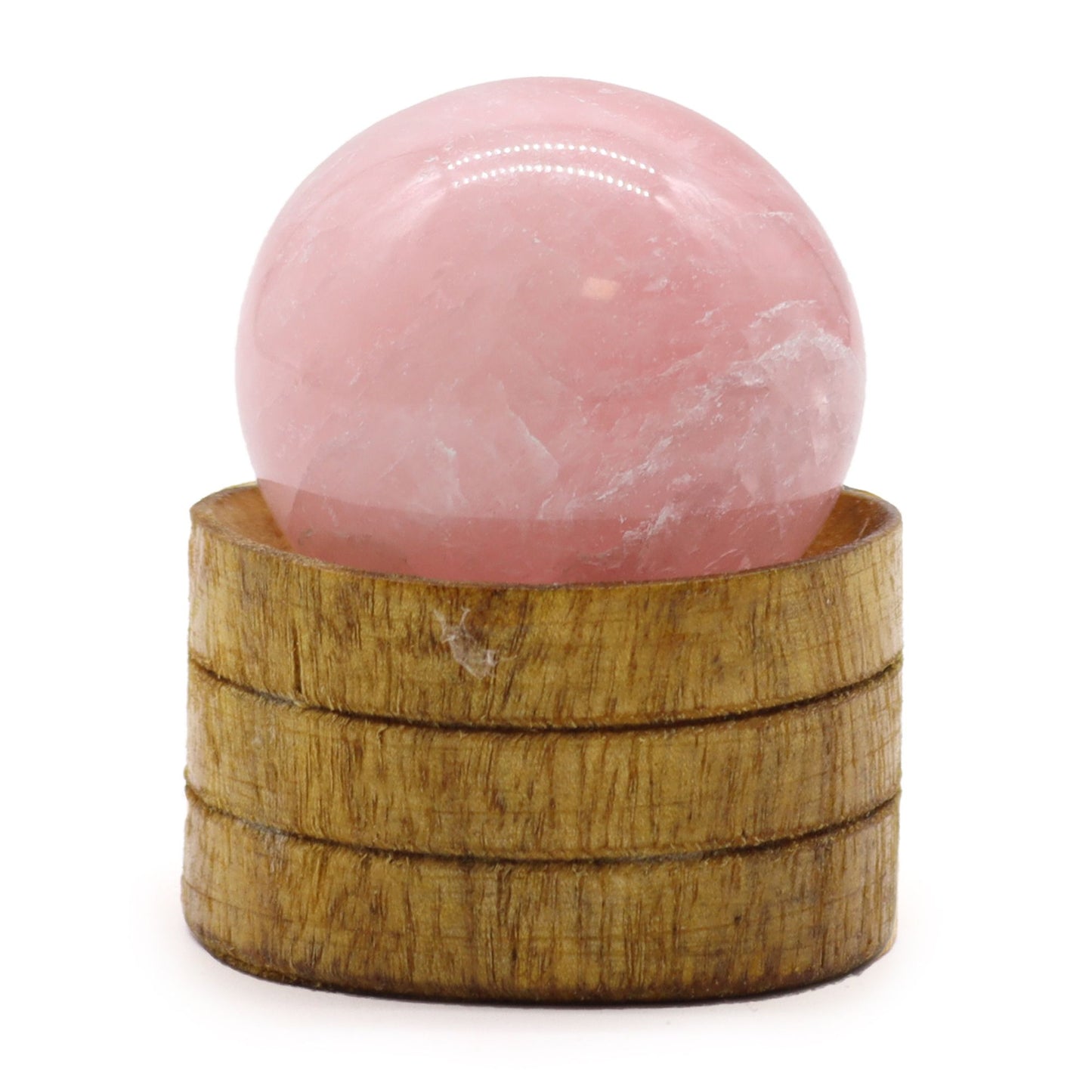 Esfera de Cristal de Quartzo Rosa 40mm com Suporte