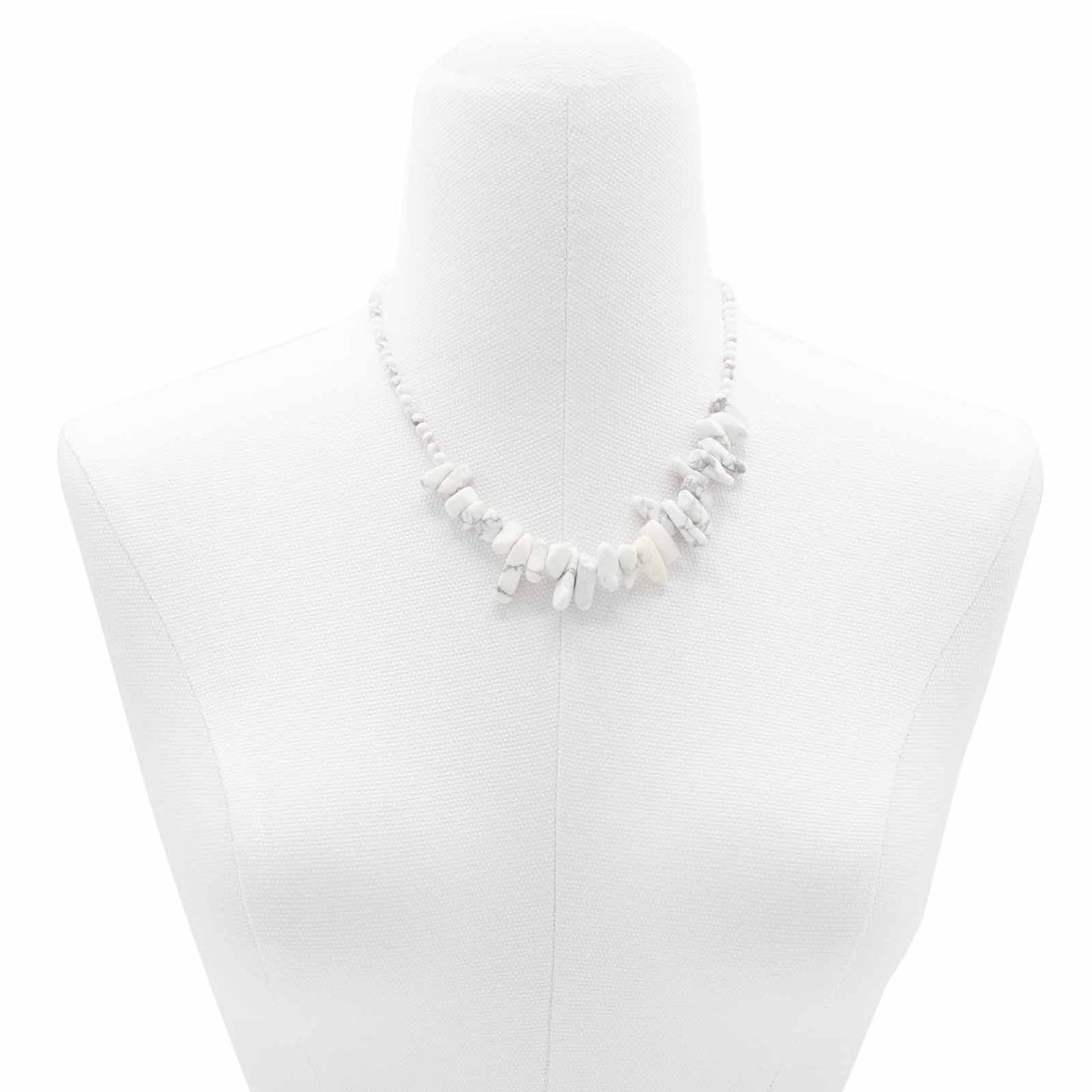Colar Longstone de Jaspe Branco