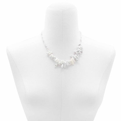 Colar Longstone de Jaspe Branco