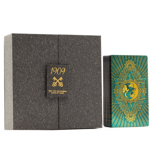 Cartas de Tarot com Foil em Ouro e Turquesa - Conjunto de Presente