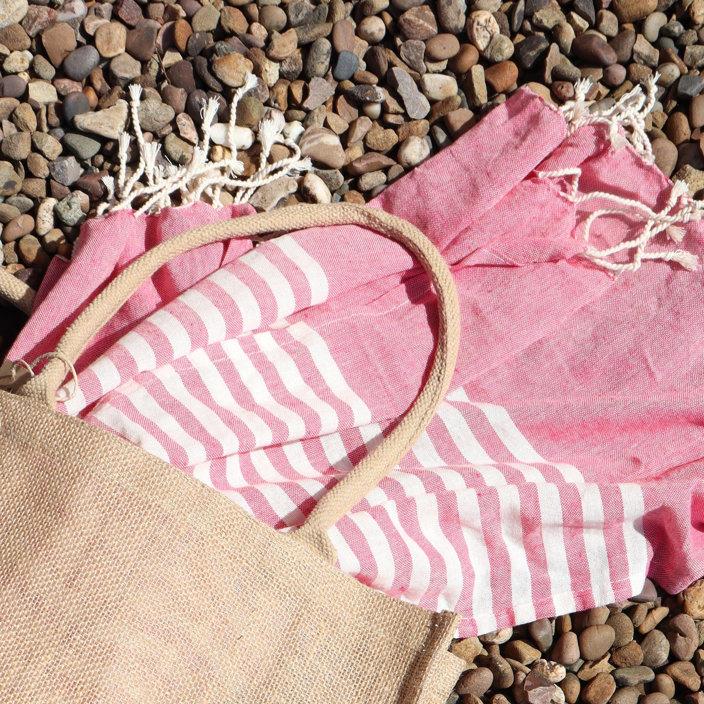 Pareo de Algodão 100x180 cm — Rosa Intenso