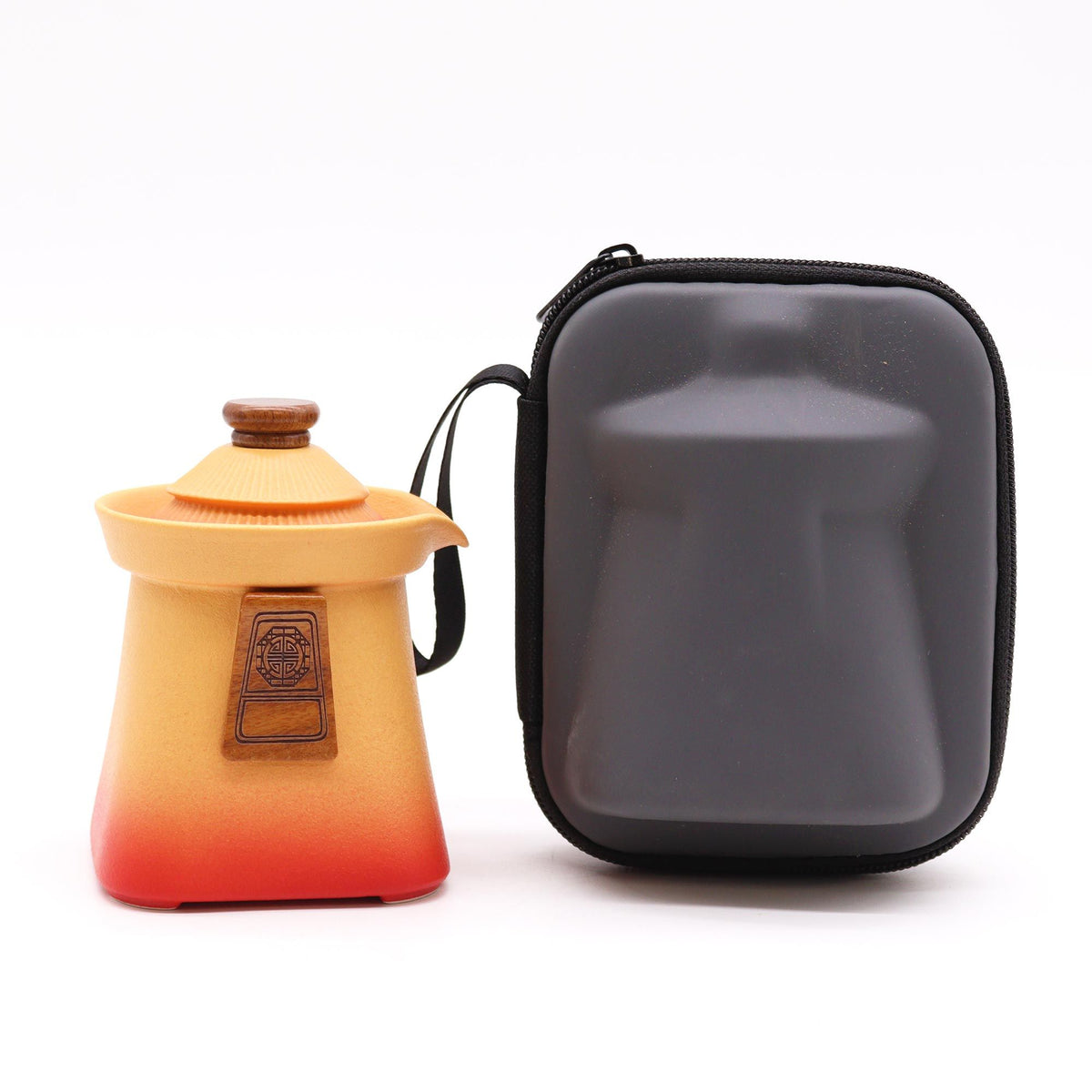Conjunto de Bule Temple com Três Chávenas, Terra Laranja
