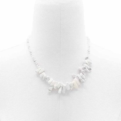 Colar Longstone de Jaspe Branco