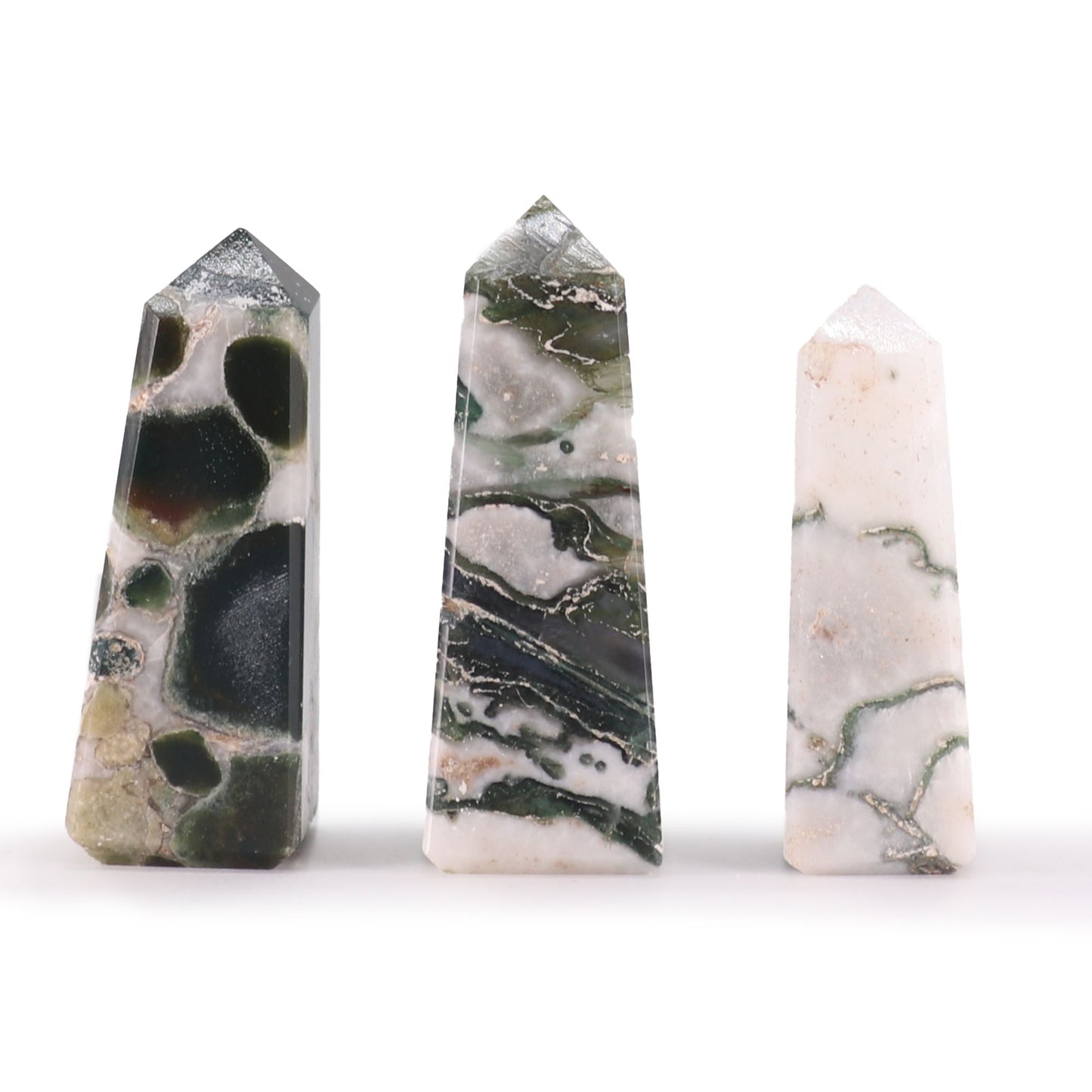 Ponta de Obelisco Ágata Musgosa — aprox. 5 cm