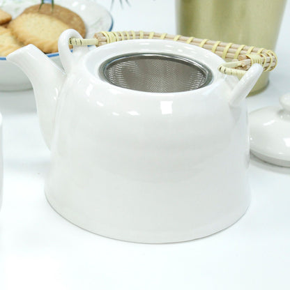 Conjunto de Bule Branco Clássico com Seis Chávenas