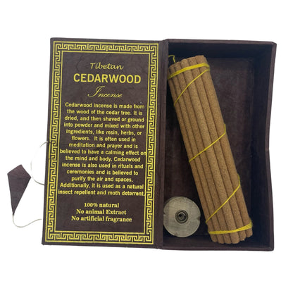 Set de Oferta de Incenso Tibetano do Himalaia - Madeira de Cedro