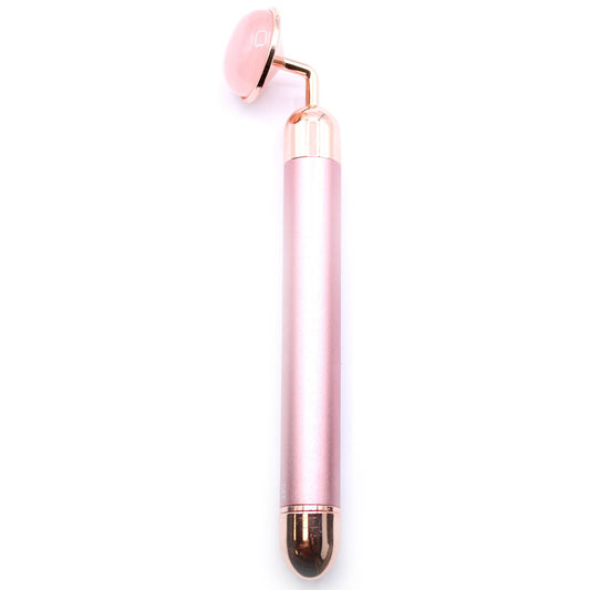 Rolo Facial com Vibração de Pedras Preciosas - Quartzo Rosa