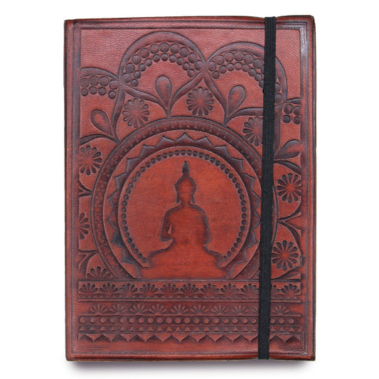 Caderno Pequeno de Couro Vegetal - Mandala Tibetano